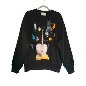 PAS UNE MARQUE Afterlife Threads of Dissonance Sweatshirt Black Size S NWT